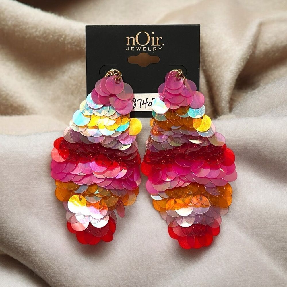 nOir Colorful Sequin Dangle Earrings